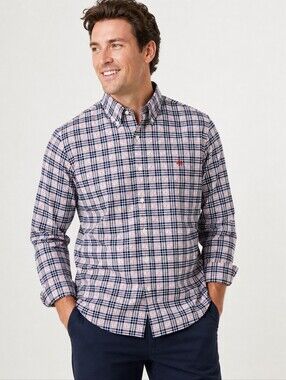 Brooks Brothers Madison Fit Plaid Button Down Shirt Men L Non Iron Supima Cotton